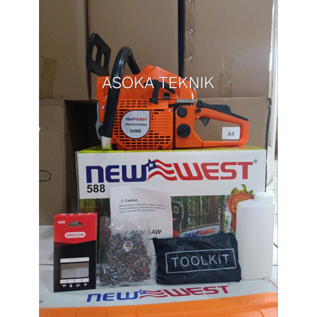 MESIN CHAINSAW GERGAJI POTONG KAYU 588 BAR 22Inch NEW WEST ORIGINAL