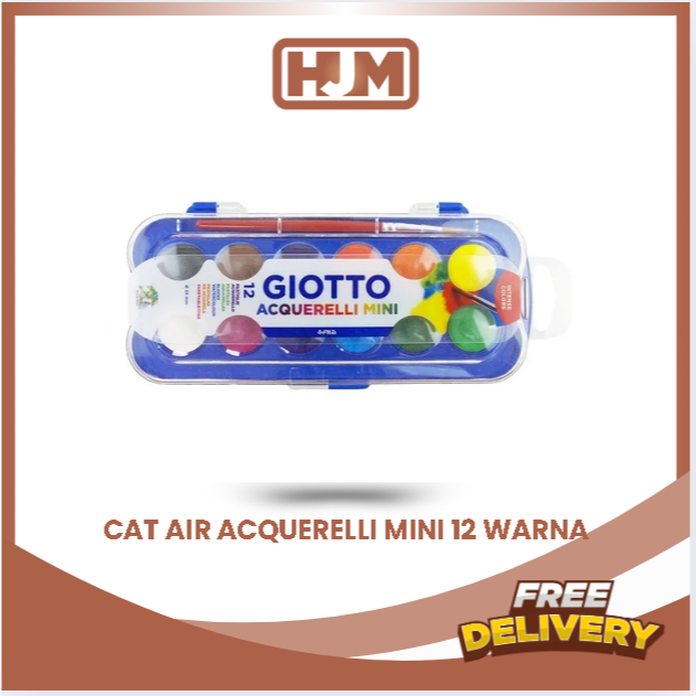 

Giotto Acquerelli MINI 12 Warna Water Color Cake / Cat Air 23mm 3523