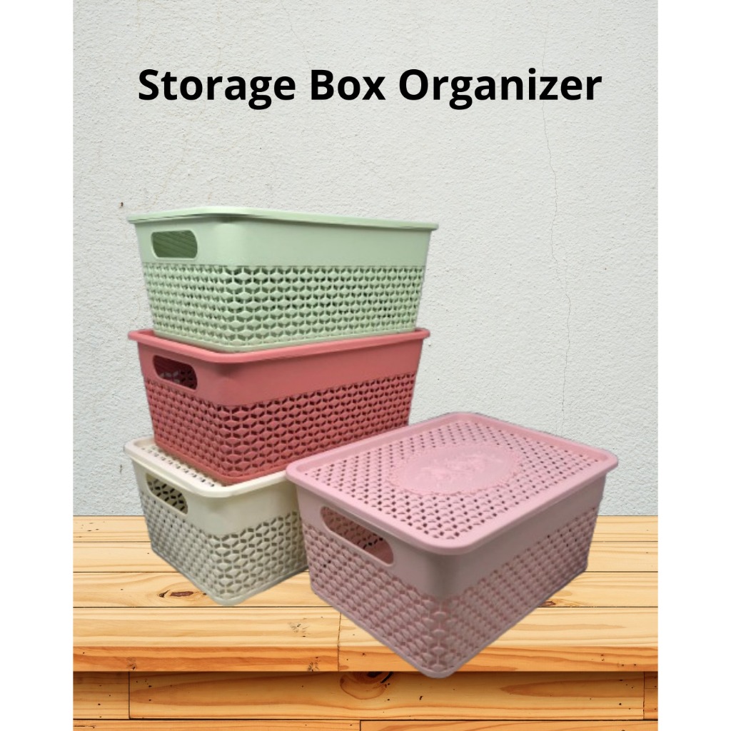 MR.DIY Storage Box Organizer Premium – Keranjang Serbaguna dengan Tutup || Kotak Penyimpanan Estetik