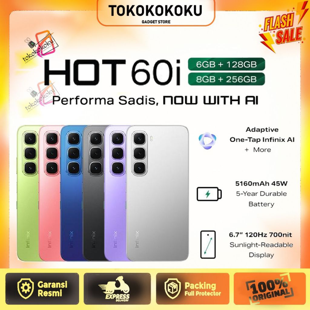 Infinix Hot 60i ram 8+8/256gb | Helio G81 | 6.7" 120Hz  HD+ | Camera 50MP+ 8MP Front Camera - NFC