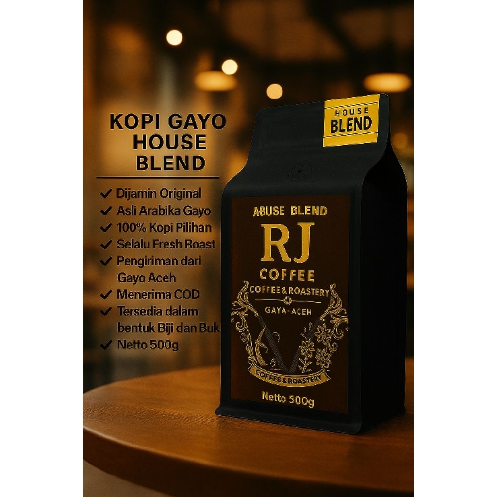 

Kopi Arabika Gayo House Blend// Arabika 70% Robusta 30% pure premium - RJ Coffee and Rosteary