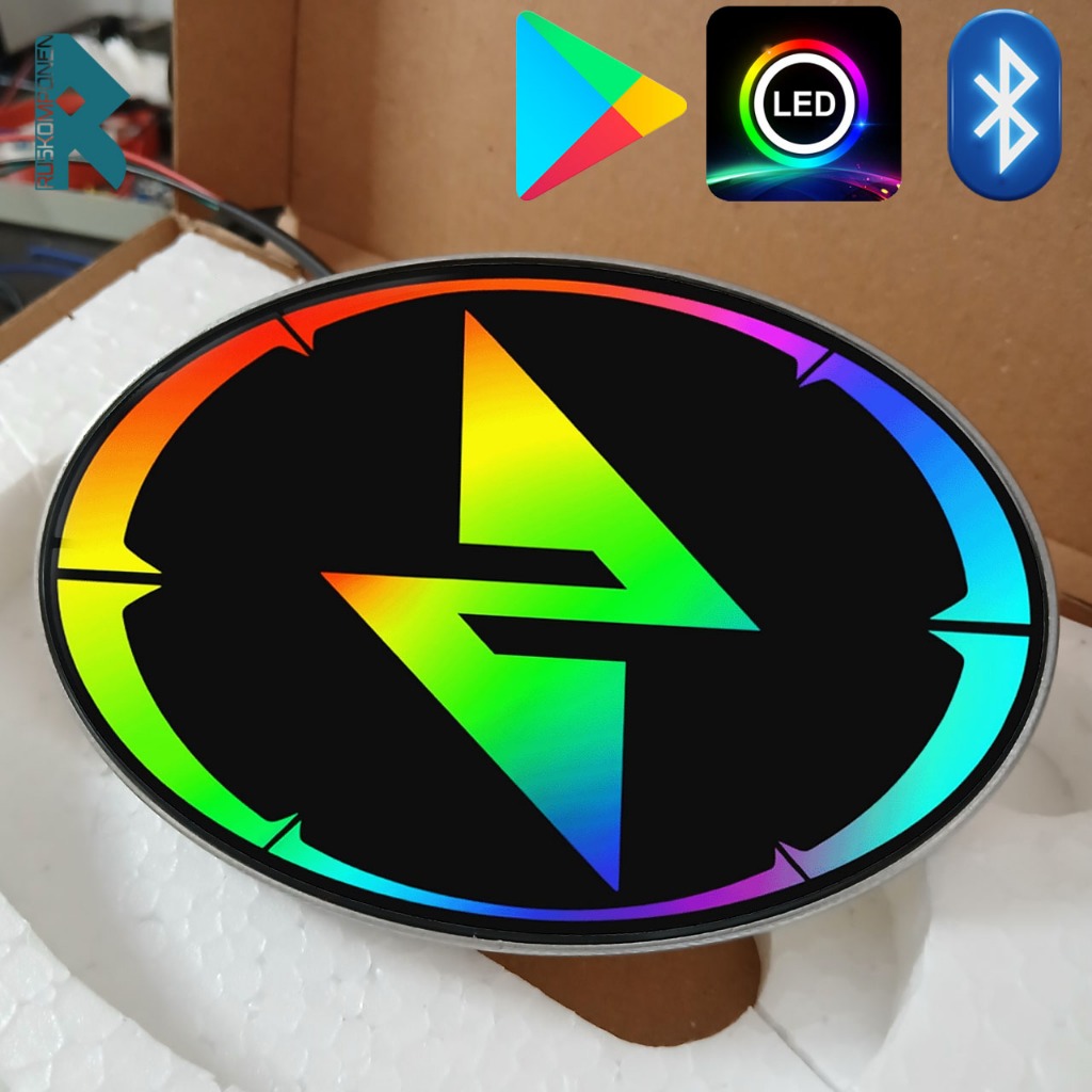Emblem RGB LED Bluetooth untuk Mobil Logo Variasi