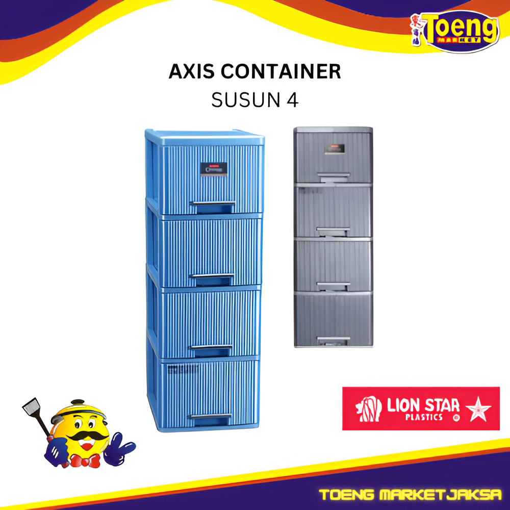 Lemari Plastik Susun 4 - Lemari Laci Axis - AXIS CONTAINER SUSUN 4 LION STAR
