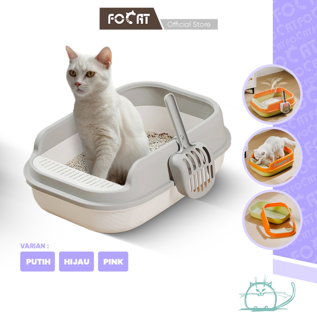 [HEMAT 5K] FOCAT Cat Litter Box M20 Toilet Kucing Tempat Bak Pasir Kucing Anjing Anabul Free Sekop