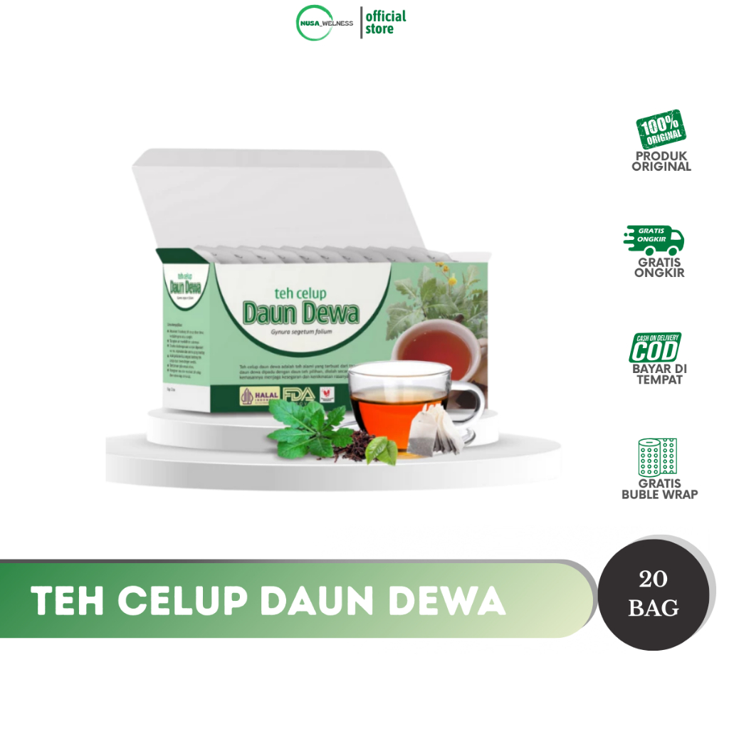 

TEH DAUN DEWA TAZAKKA – Herbal Celup 20 Kantong | lancarkan peredaran darah | bantu atasi stroke ringan & kolesterol | turunkan tekanan darah | cegah penyakit jantung | original 100% | bisa COD
