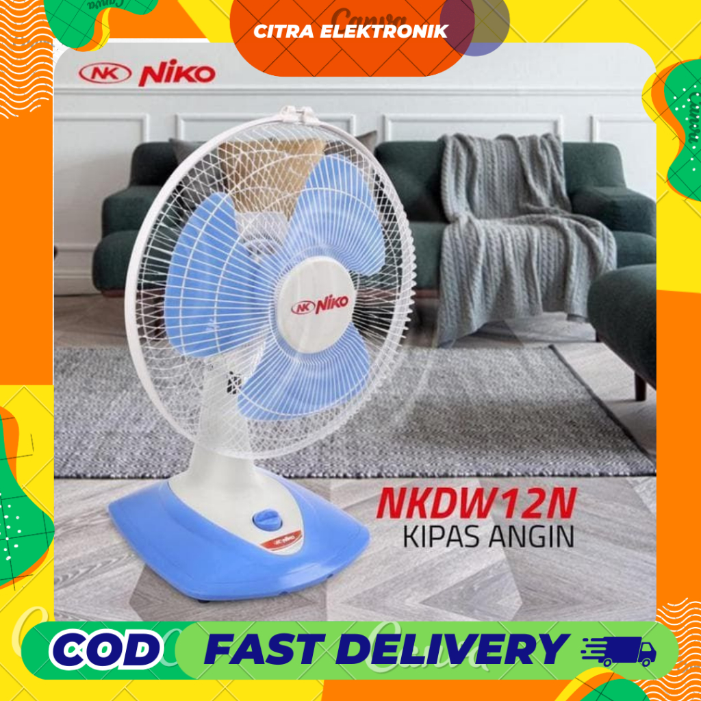KIPAS ANGIN MEJA DAN DINDING NIKO 12 INCH NKDW12 GARANSI