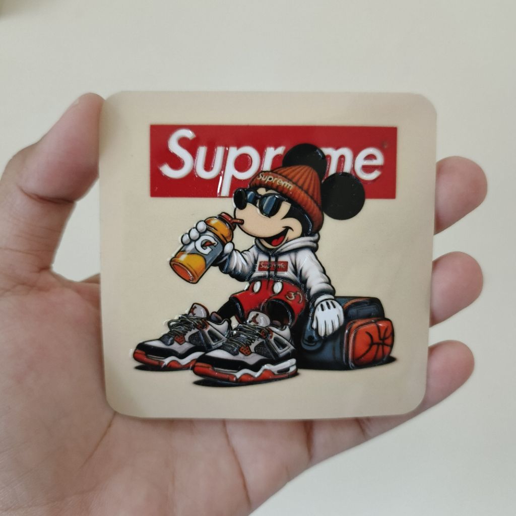 

Stiker Embos Mickey Style Supreme | Stiker Timbul Lucu & Hypebeast