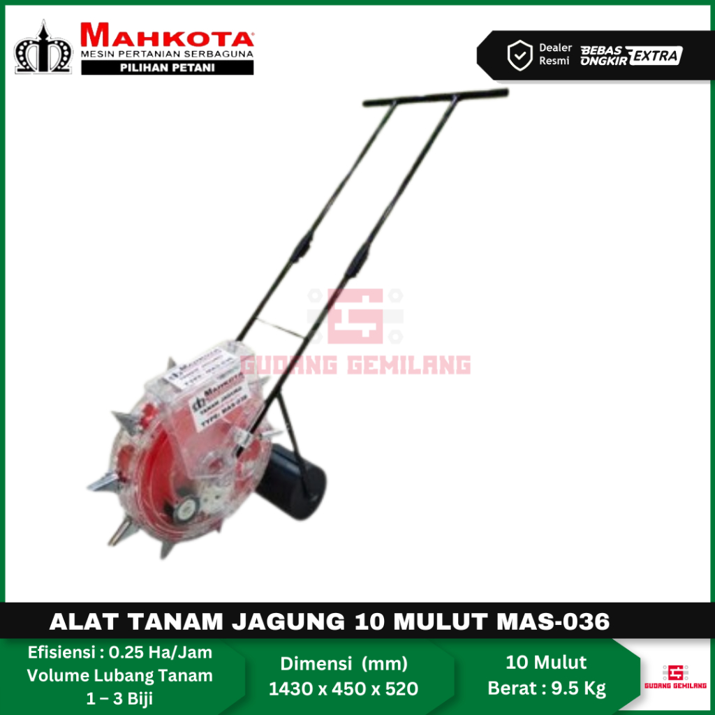 Alat Tanam Jagung 10 Mulut Mahkota MAS 036 Alat Tanam Biji-Bijian Mahkota MAS-036