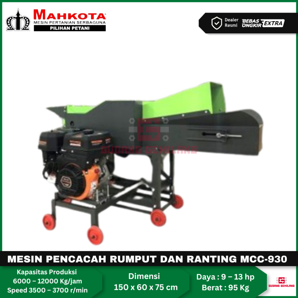 Mesin Pencacah Rumput Ranting Mahkota MCC-930