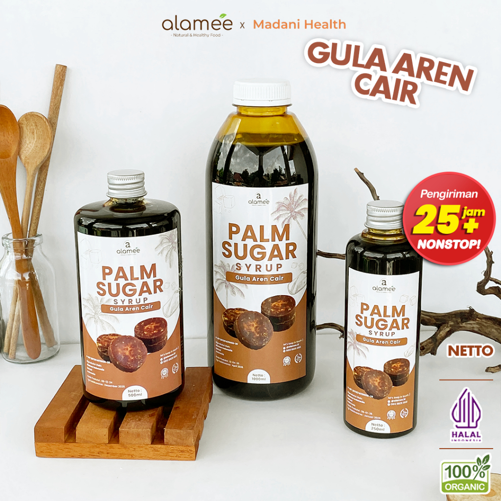 

ALAMEE Gula Aren Cair Syrup Palm Sugar Cair Organic Organik Pure Murni Barista Brown Sirup Natural