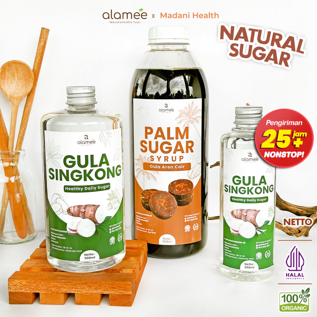 

ALAMEE Gula Aren Cair Singkong Ketela Palm Sugar Cair Organic Organik Sirup Pemanis Alami