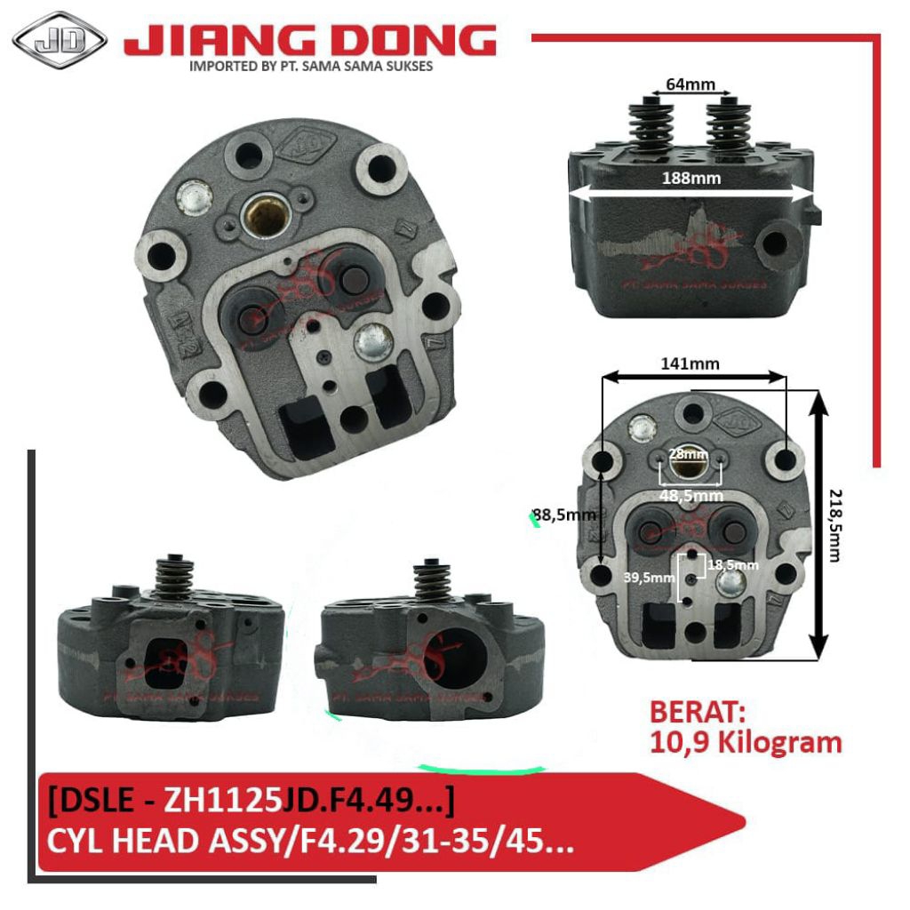 CYLINDER HEAD KOP DEKSEL ZH1125 JIANGDONG