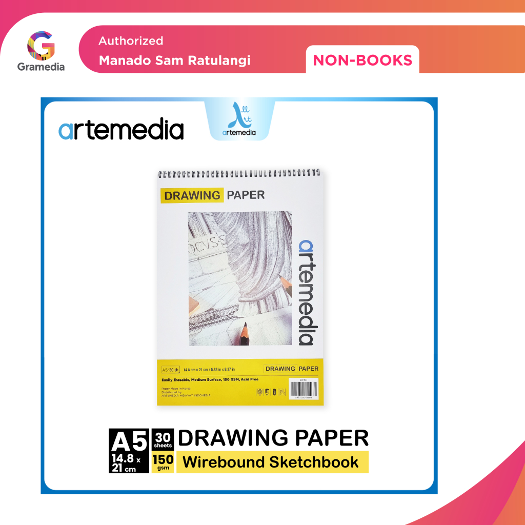 

Gramedia Manado-Artmedia A5 Drawing Book