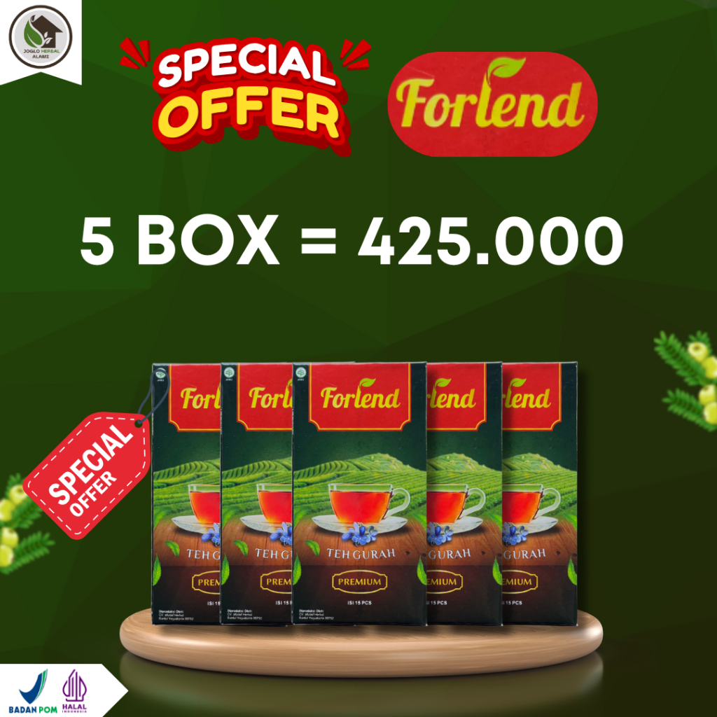 

FORLEND- Bundling 5 Box Teh Gurah untuk Atasi Pilek Asma Hidung Tersumbat & Sinusitis - BPOM & Halal