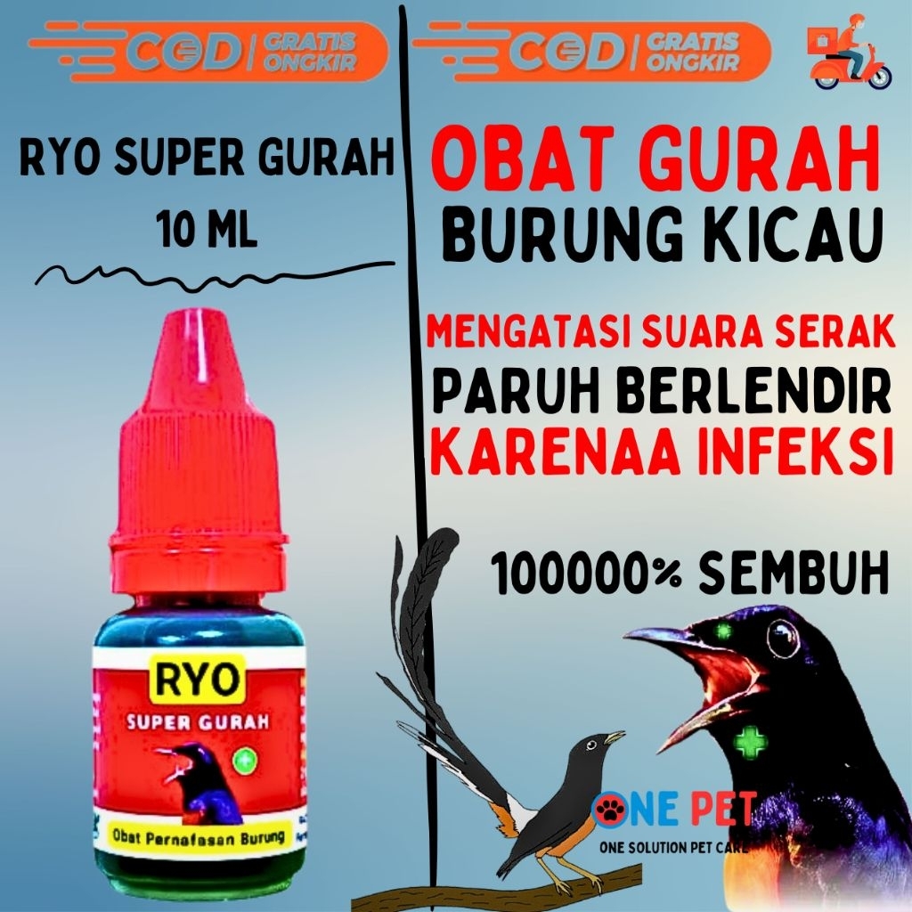 RYO SUPER GURAH Obat Burung Serak Infeksi Saluran Pernafasan obat gurah burung kicau super gurah per