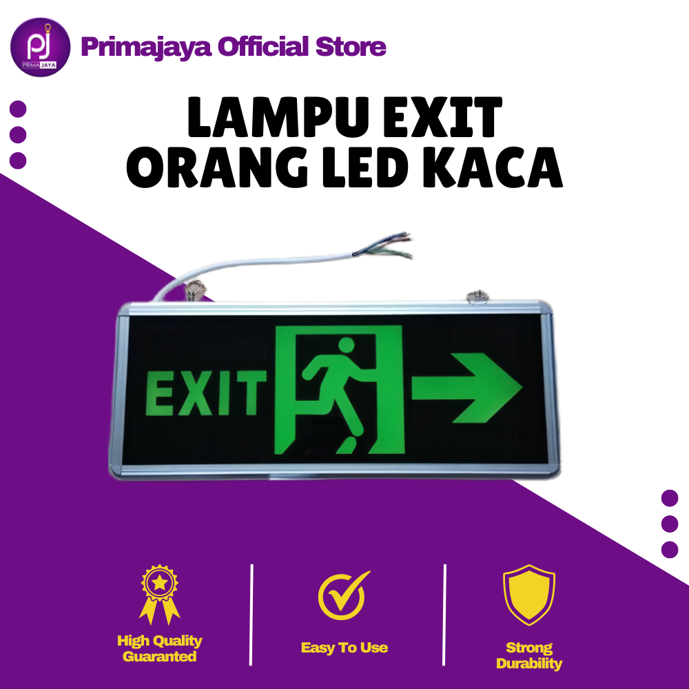 LAMPU EXIT LED KACA HINOLUX | LAMPU EMERGENCY EXIT | LAMPU TULISAN EXIT | LAMPU EXIT ORANG LARI