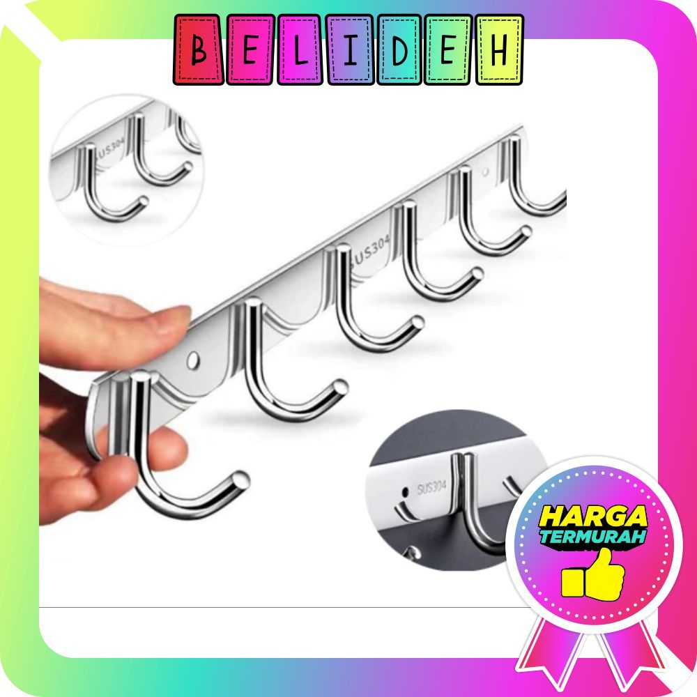BELIDEH Kapstok Stainless Steel Anti Karat / Gantungan Baju Hook Kait Kamar Mandi R1294