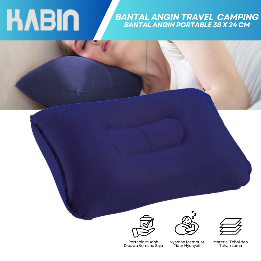 Bantal Angin Tiup / Bantal Kepala Angin Pompa Tekan Tiup / Bantal Angin Portable