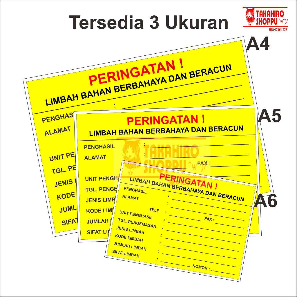 

Stiker Label Limbah B3 / Hazardous Material Label