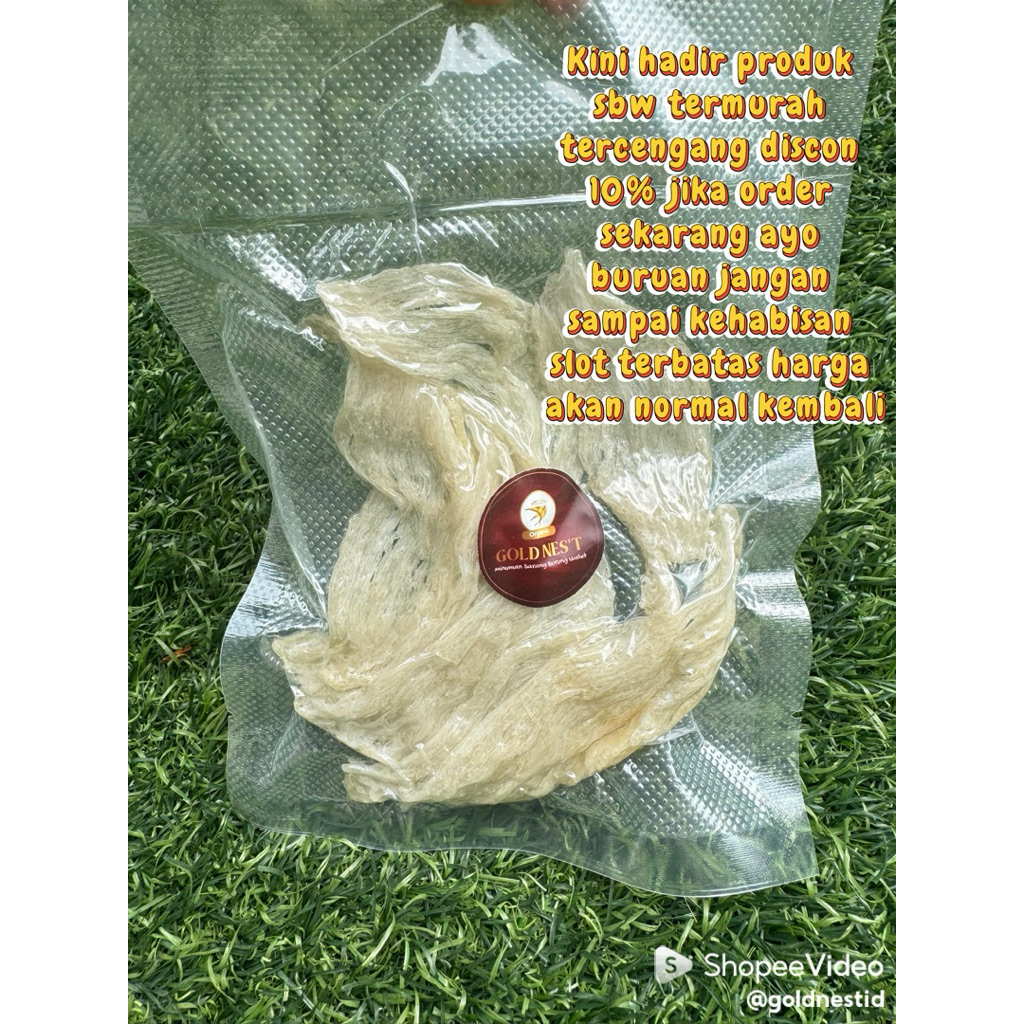 

GOLDNEST-Sarang Burung Walet Alami (Yanwo) harga per 20gr