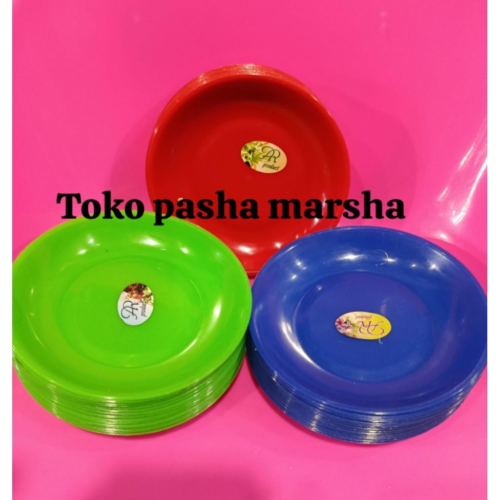 Piring/Pepiringan Kue Plastik 6 inch lepek AR Warna