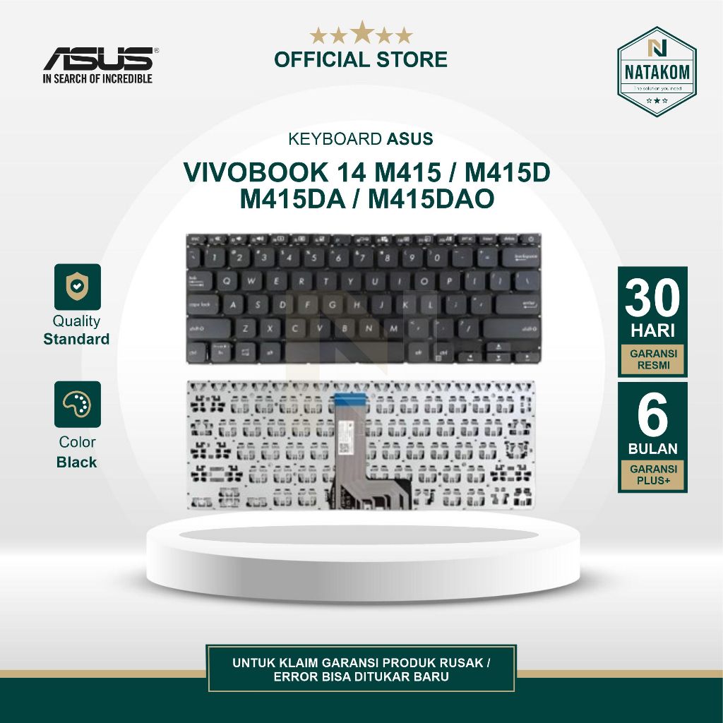 KEYBOARD ASUS VIVOBOOK 14 M415 M415D M415DA M415DAO HITAM / BLACK