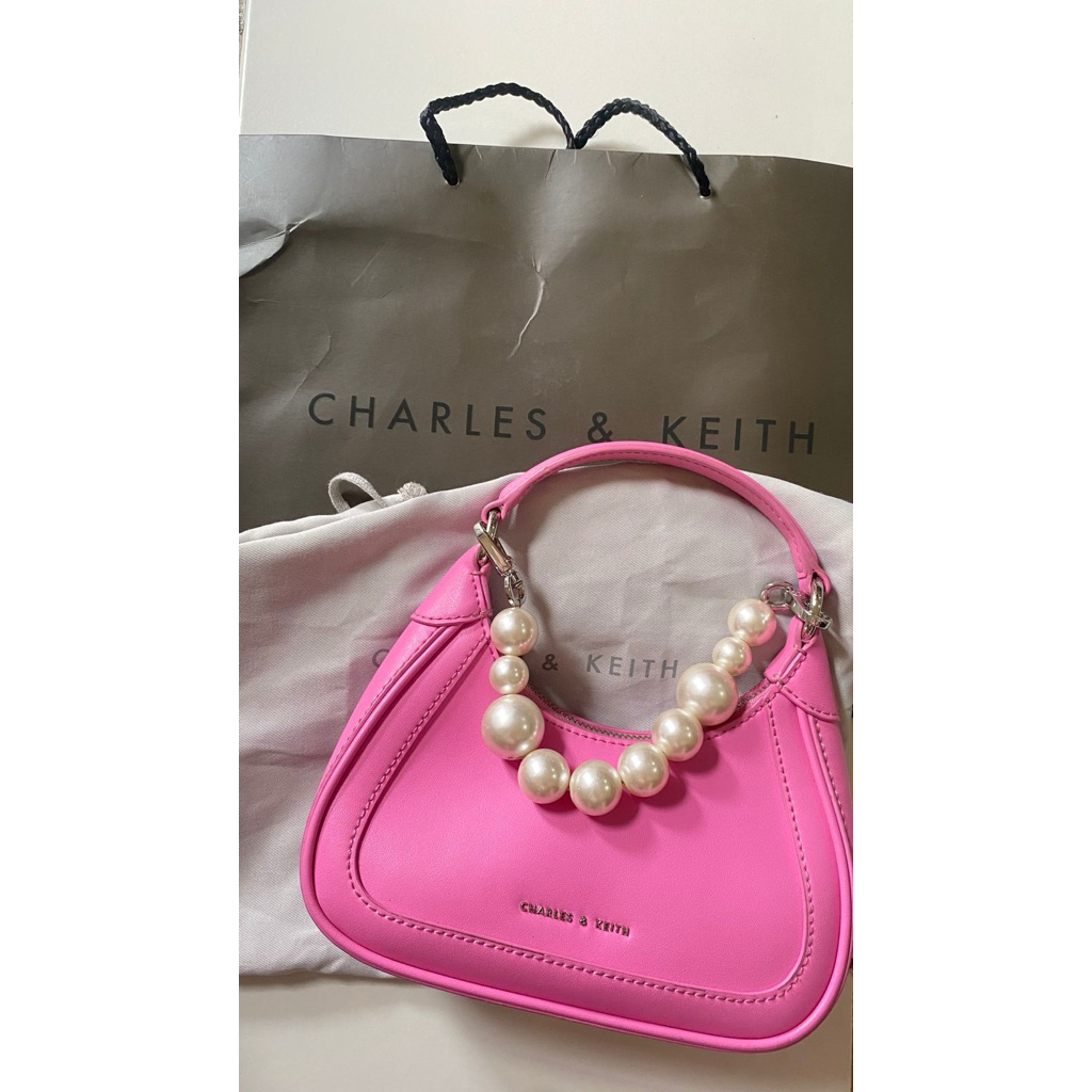 Tas charles & keith bag ck cekong pink magenta fanta fuschia fusia pink berbie limited edition