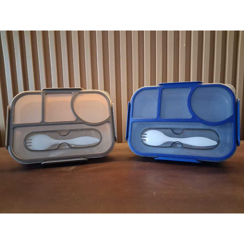 Lunch Box Bento Set Kotak Makan Siang 4 Sekat Aesthetic