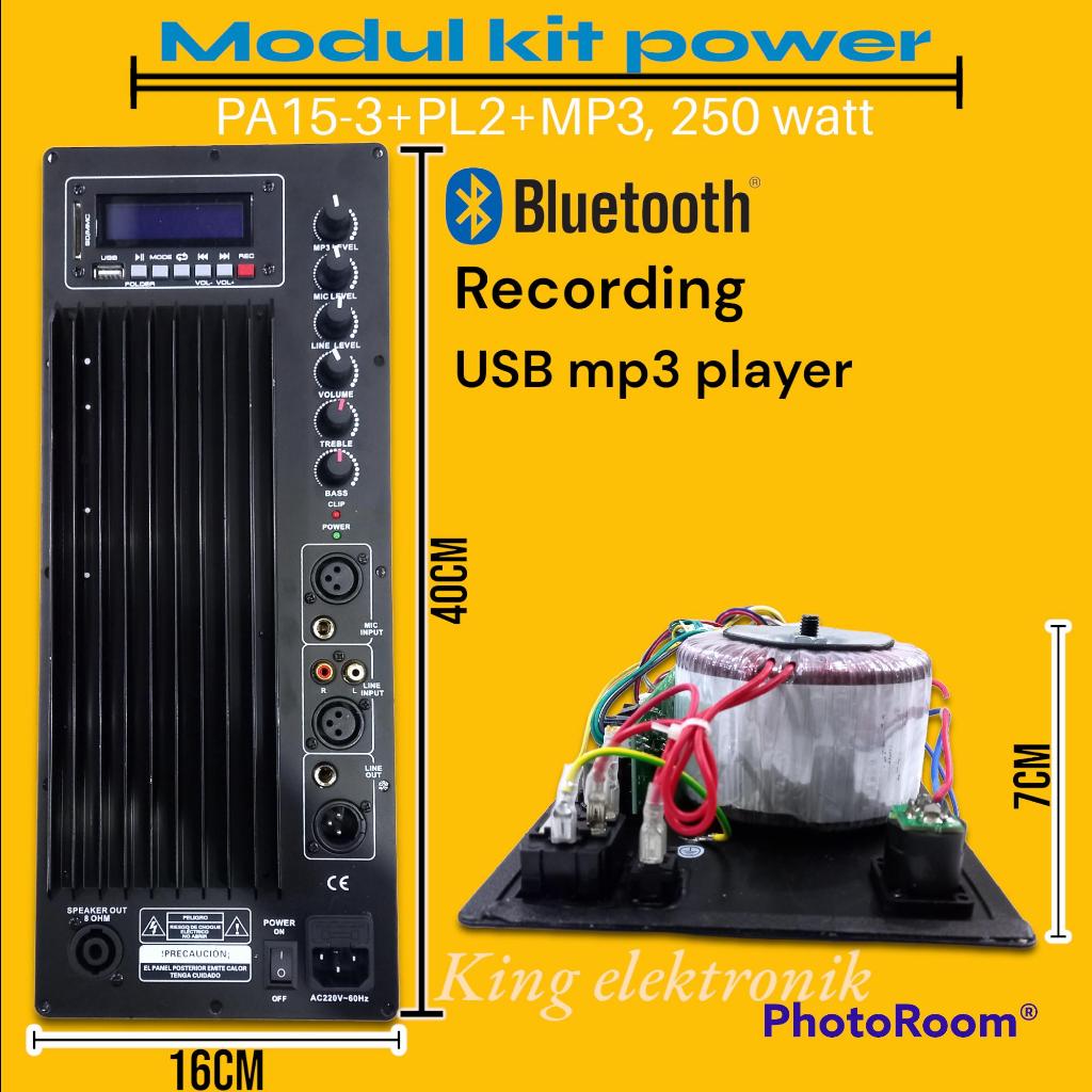 MODUL KIT POWER SPEAKER AKTIF 15-3 MP3 250W BT