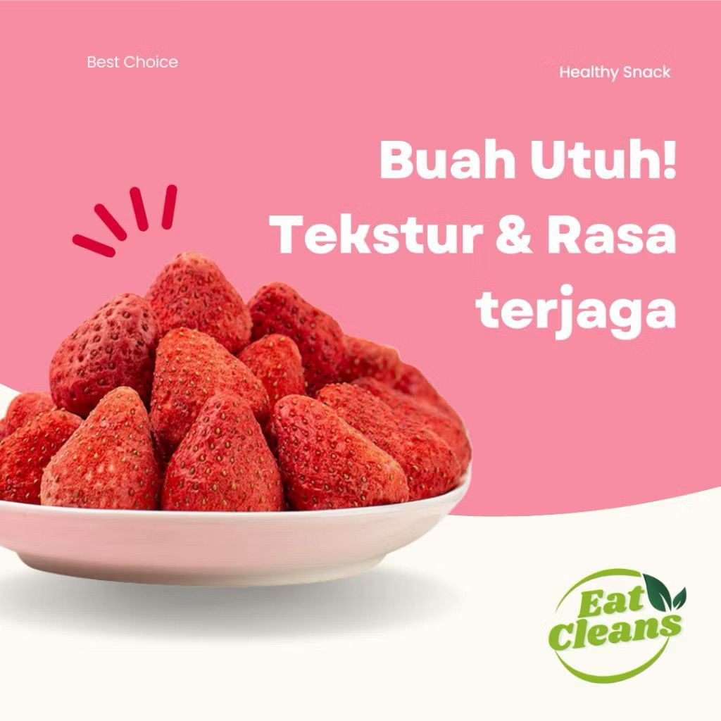 

Snack Buah Strawberry Kering - Freeze Dried Strawberry - Cemilan Sehat Strawberry Kering - Cemilan Snack Diet Rendah Kalori - Dried Freeze Whole Strawberry