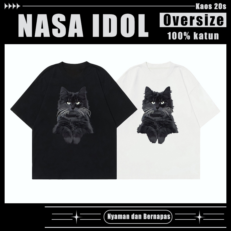20S 100% Cotton Original T-shirt Baju Cowok Kaos Oversize Atasan Pria Terbaru Kekinian Trend Casual 