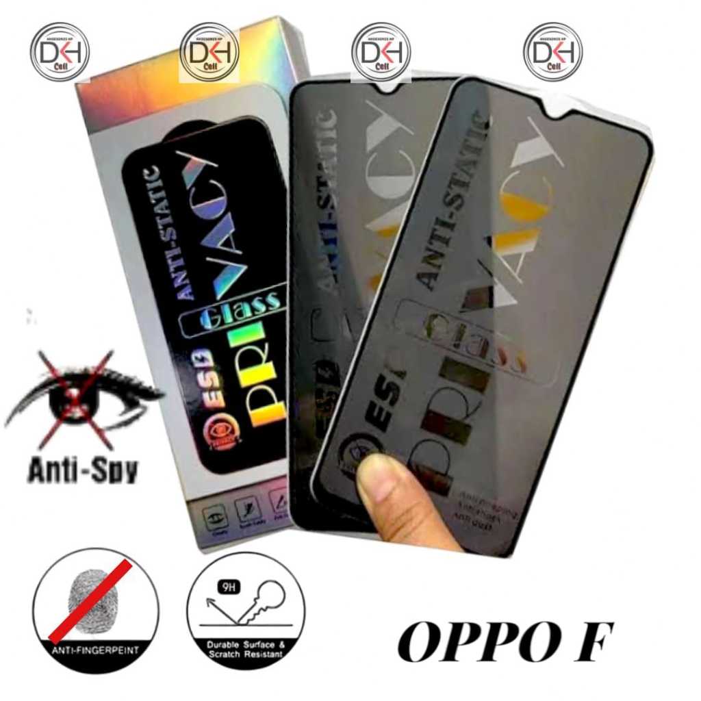Tempered glass FULL PRIVACY kaca ESD TG anti spy anti static OPPO F1S F5 F5 YOUTH F7 F9 F11 F15 F17 