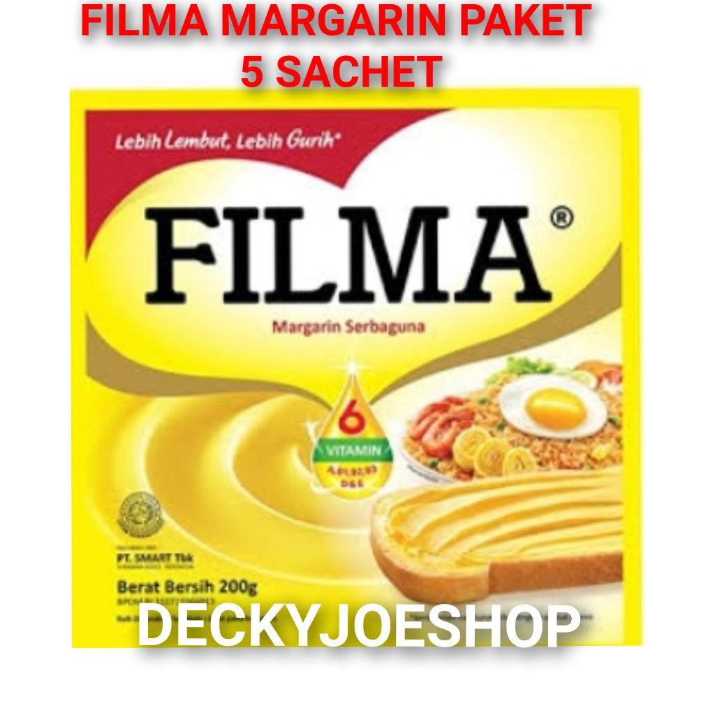 

Filma margarin 200gr paket 5 sachet. EXP : APRIL 2026