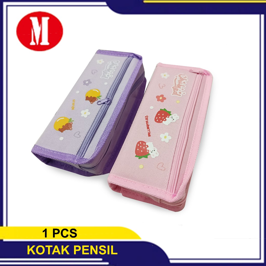 

Kotak Pensil Kain resleting ZF226 Random