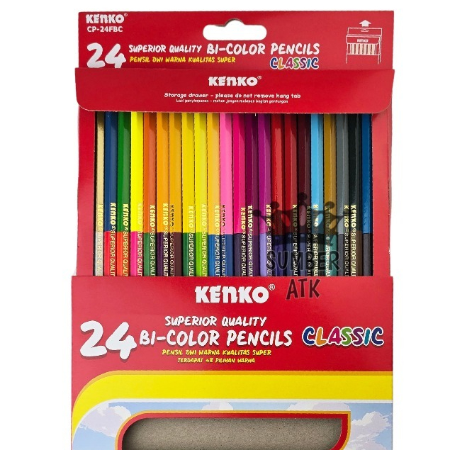 

Pensil Warna KENKO 24 Warna Bi-color CP-24FBC ( 48 Warna Dengan 2 Sisi ) Color Pensil