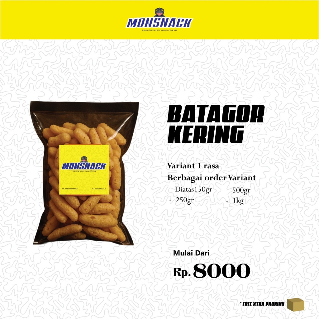 

Monsnack Batagor Kering Variant 160gr - 1kg