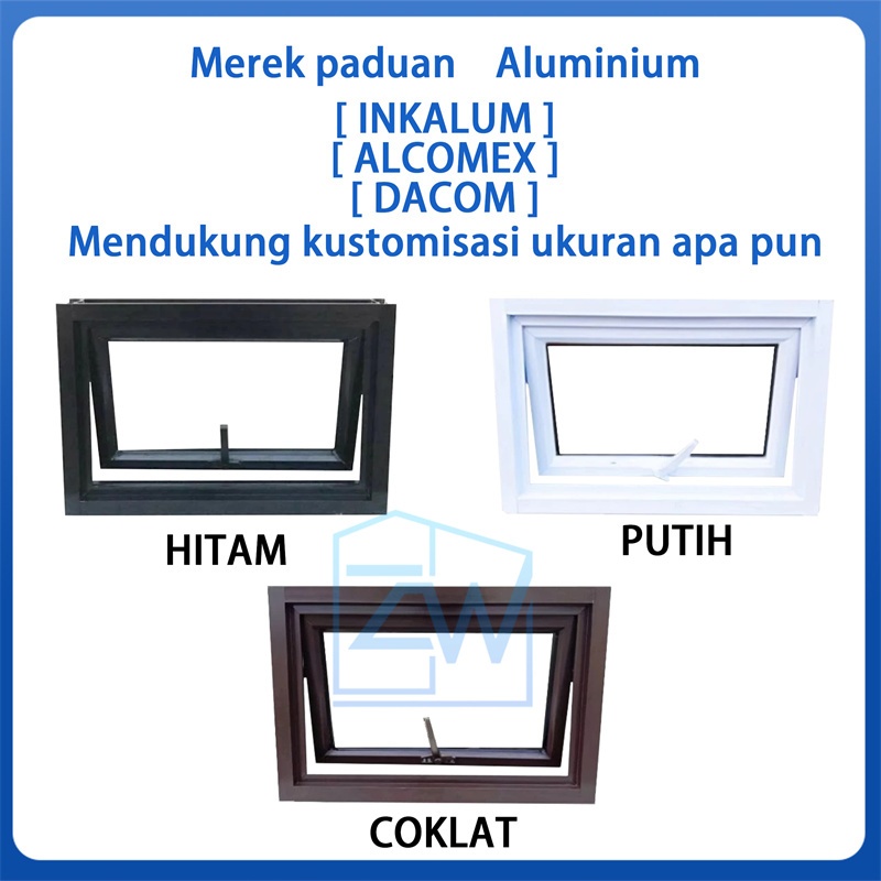 INKALUM - Jendela Aluminium 30X50, 30X60, 40X60 Kusen Aluminium Gratis Bubble Wrap + Packing Kayu