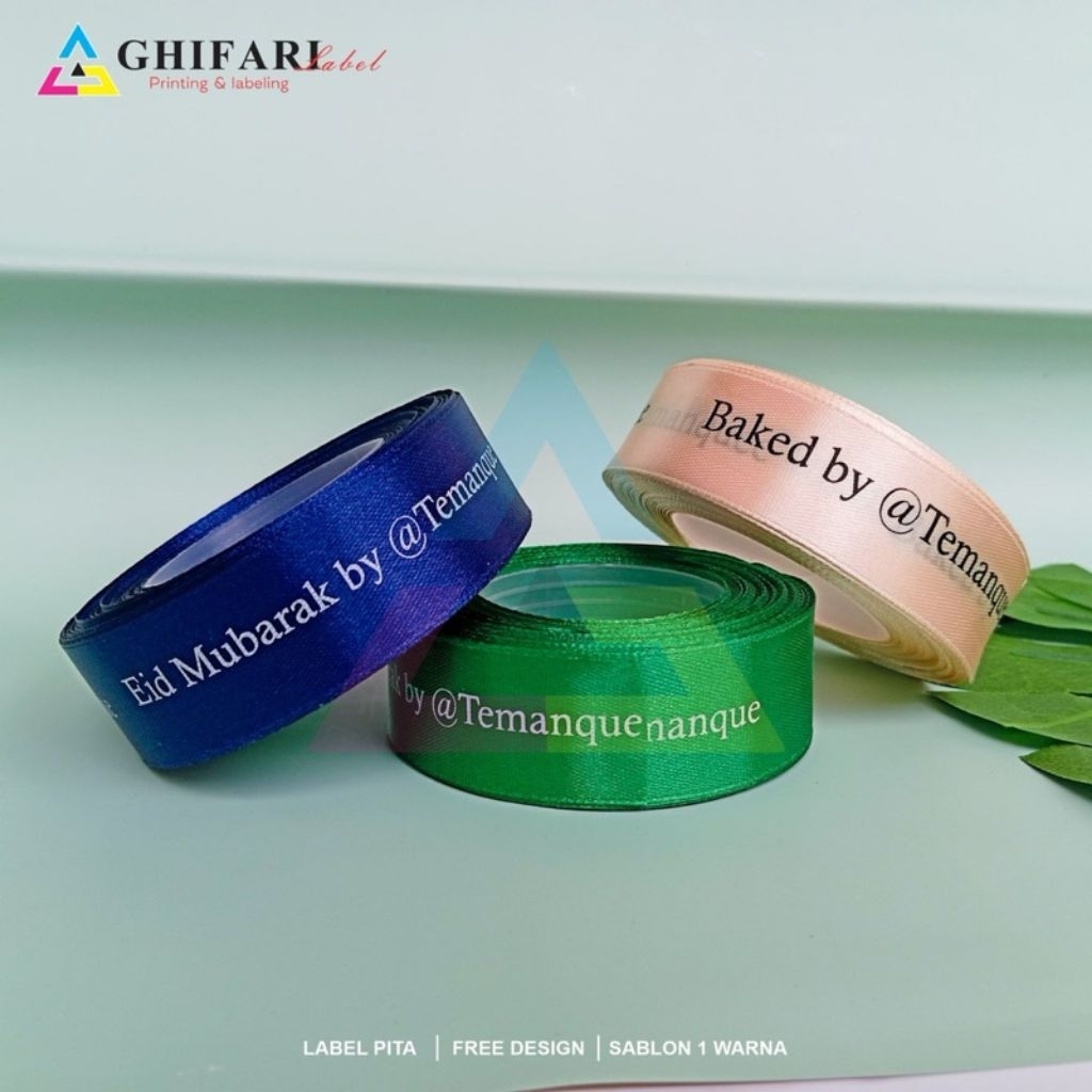 

label custom pita/pita satin/tali hampers/label pakaian/aksesoris pakaian