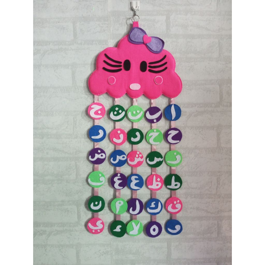 Hiasan Dinding Huruf Hijaiyah Hello Kitty