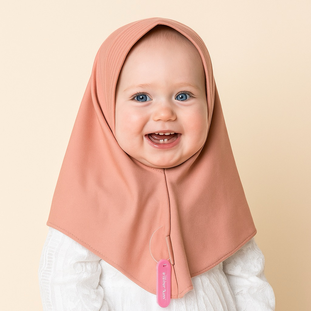Babycila Bergo Hamidah Pad Busa Hijab Bayi Anak 0-2 Tahun Jersey Brown Label