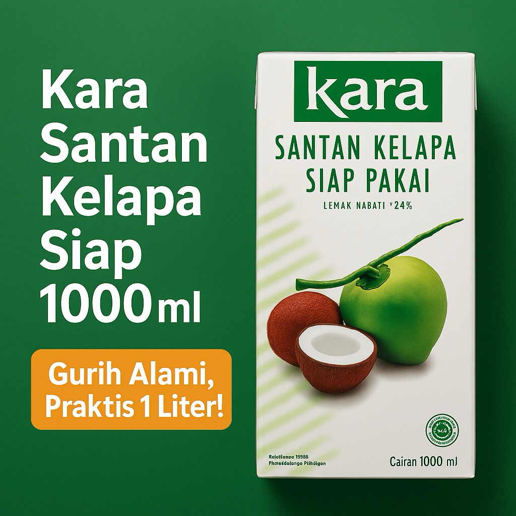 

Kara Santan Kelapa Siap Pakai 1000 ml – Gurih Alami, Praktis 1 Liter!