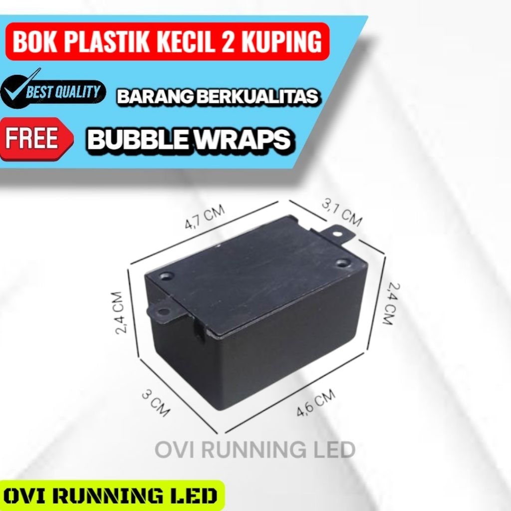 Bok Kotak plastik kecil 2 kuping/BOK kecil plastik Hitam/BOK Kotak kecil penyimpanan komponen Electo