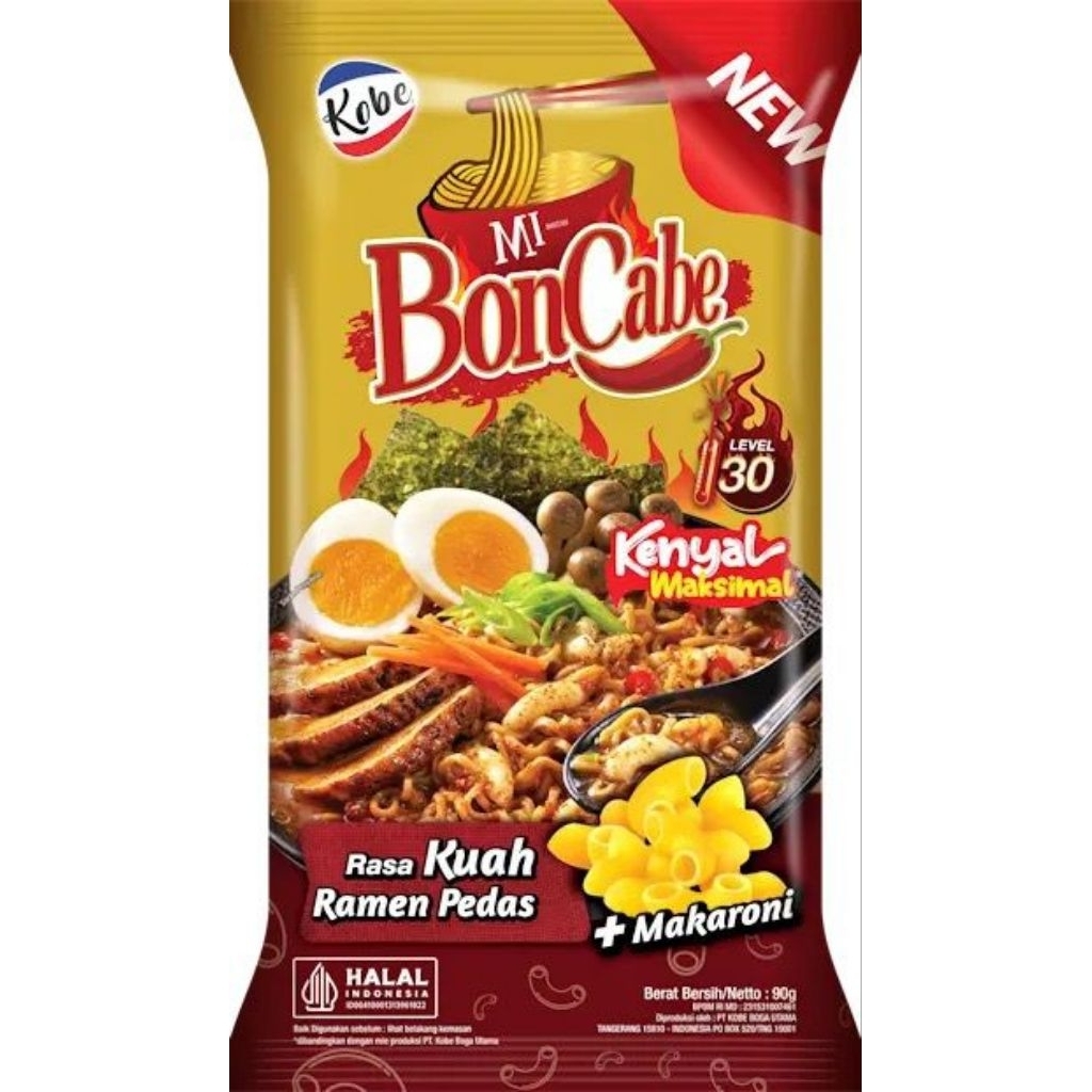 

Kobe Mi BonCabe Level 30 Rasa Kuah Ramen Pedas 90 gram