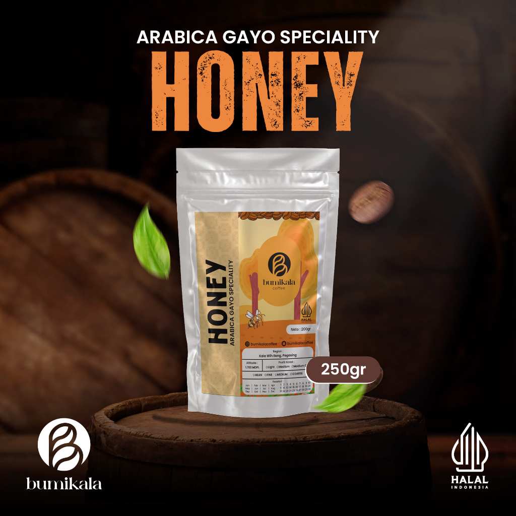 

KOPI ARABIKA GAYO Specialty HONEY PROSES | KEMASAN 200 Gram