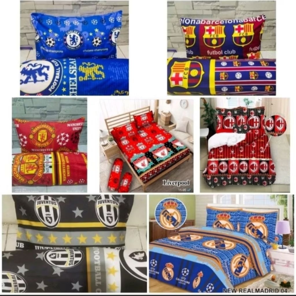 Sarung bantal dan guling motif Bola