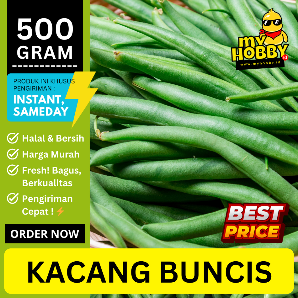 

Kacang Buncis Segar 500 gram! Bagus, Murah, Fresh! Bisa Kirim Instan, Cepat & Praktis! MyHobby ID