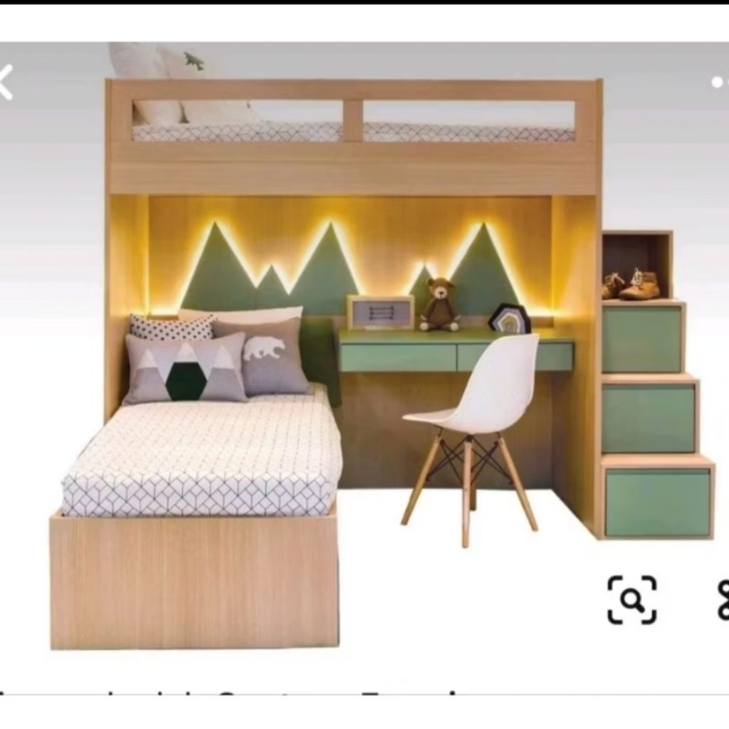 TEMPAT TIDUR ANAK TINGKAT TANGGA UKURAN 100X200