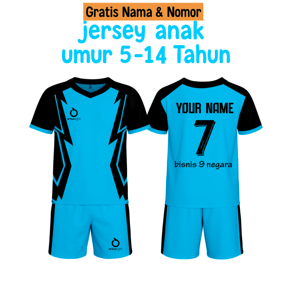 PASANG NAMA DAN NOMOR PUNGGGUNG Baju Bola 5-15 Tahun Jersi Futsal Custom kaos olahraga Bola volly Ba