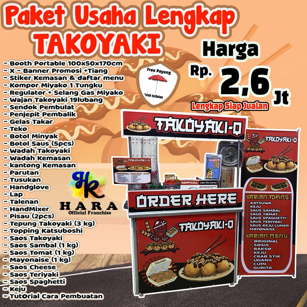 

TERMURAH!!!.. FRANCHISE/PAKET USAHA MAKANAN TAKOYAKI LENGKAP SIAP JUALAN..