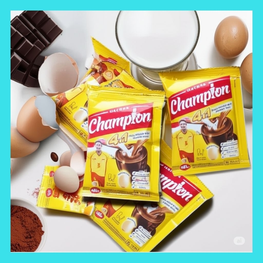 

1 renceng (5 sachet) ENERGEN CHAMPION Susu Cokelat Malt Vitamin 2